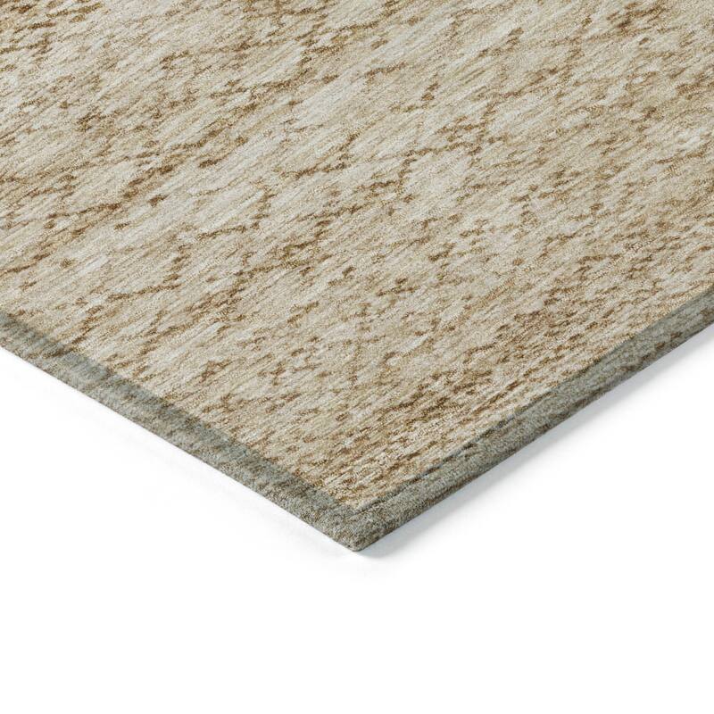 Machine Washable Indoor/Outdoor Modern Trellis Chantille Rug