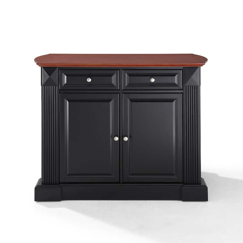 Kitchen Island Cart Drop Leaf Countertop Storage White Cherry Wood