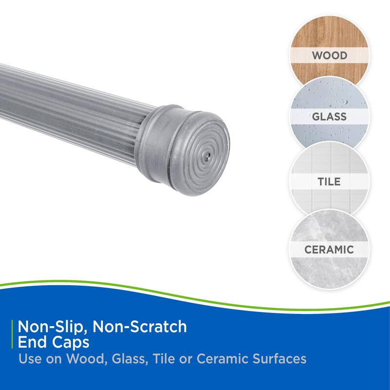 Kenney Twist & Fit No Tools Spring Tension Shower Curtain Rod, 42-72"