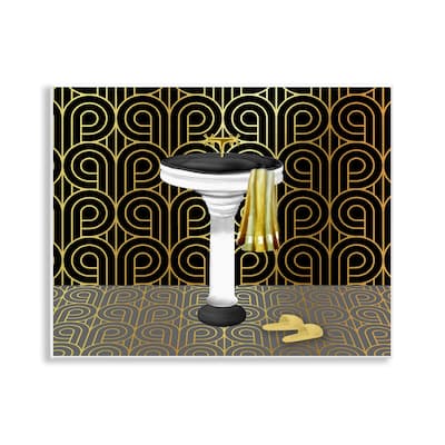 Stupell Bathroom Sink Deco Style Wall Plaque Art Design By Conrad Knutsen