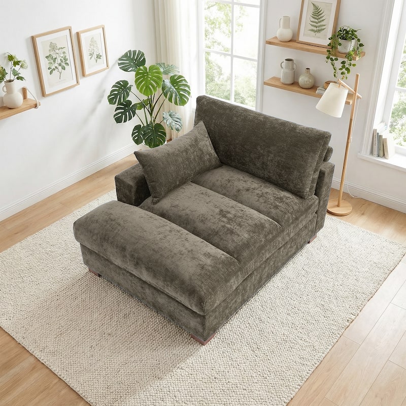 Modern Corduroy L-Shaped Sofa Chaise Lounge Couch