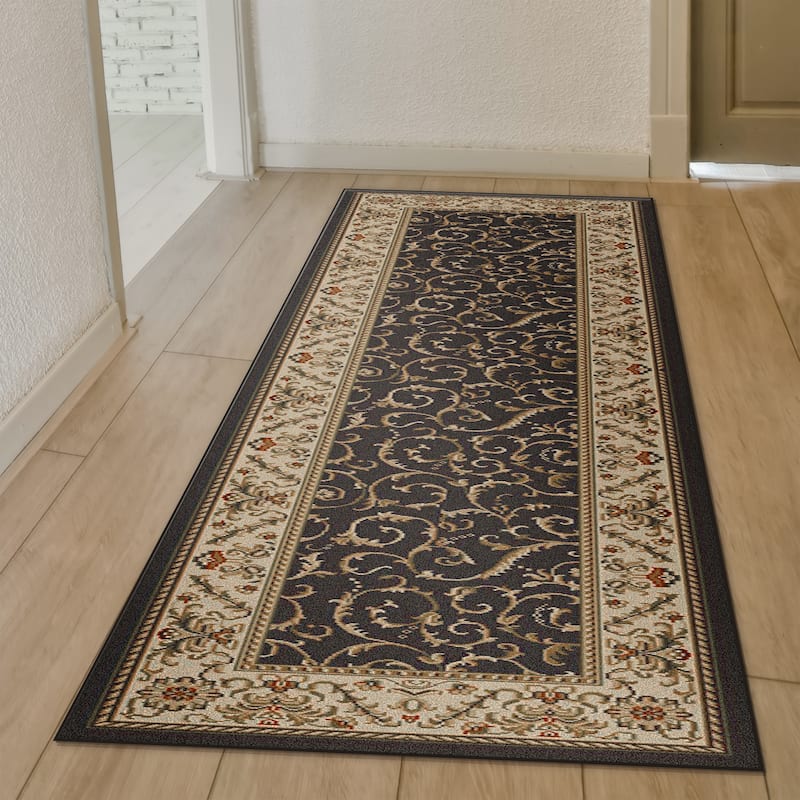 Admire Home Living Amalfi Transitional Scroll Pattern Area Rug