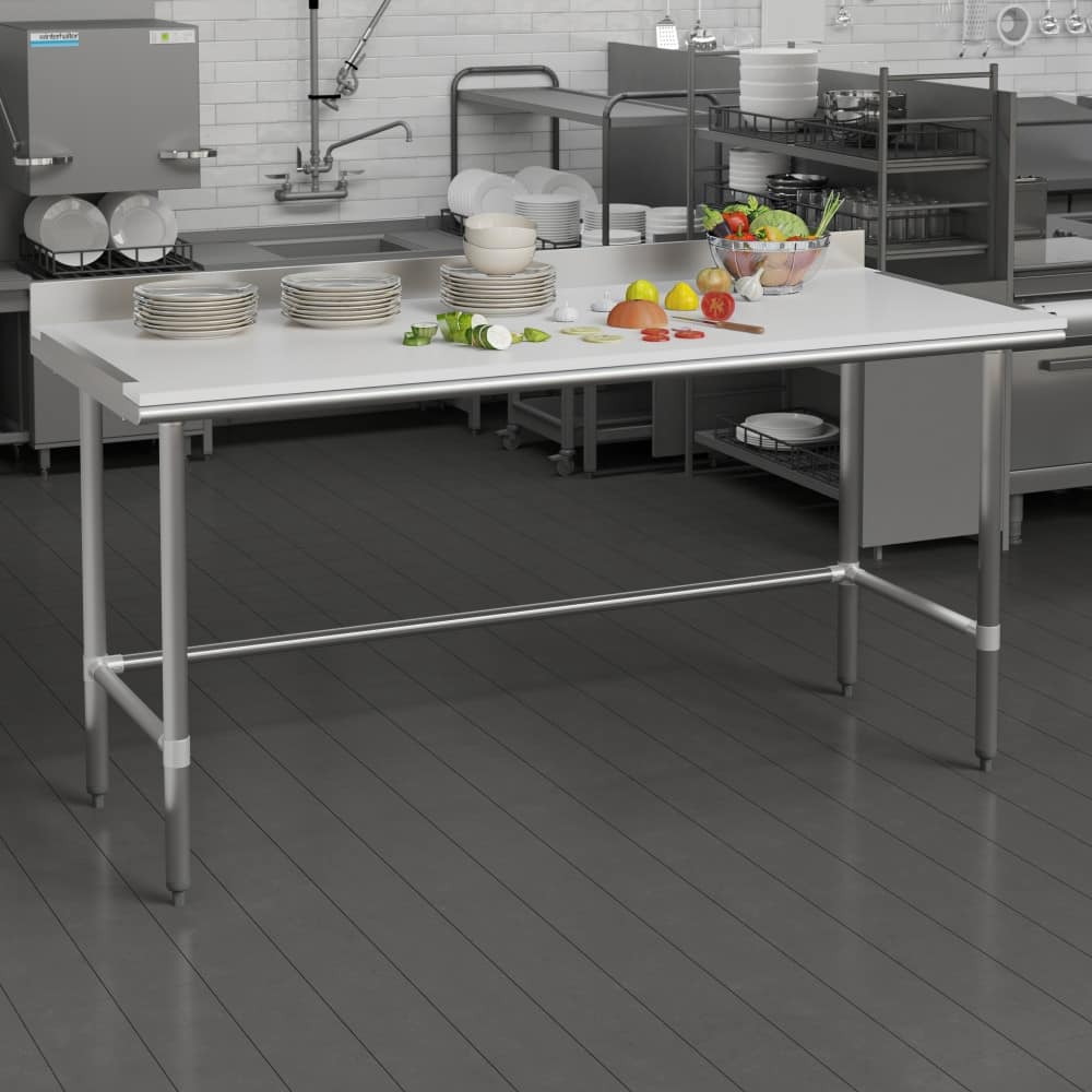 Commercial High-Pressure Poly Top Cutting Board with Brackets