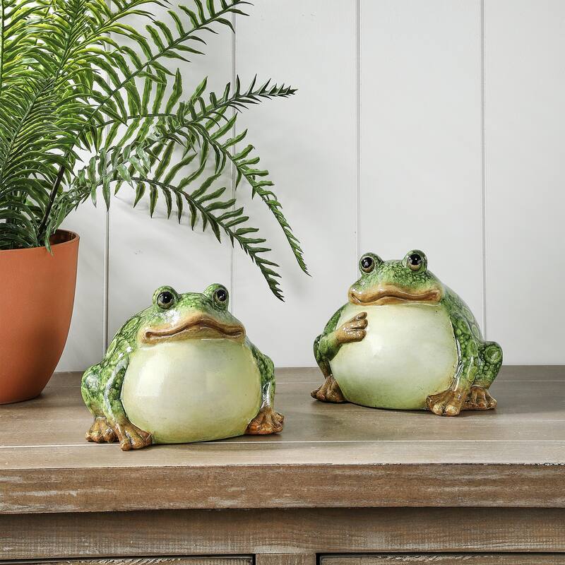 6.5" Terracotta Sitting Bull Frog Set of 2