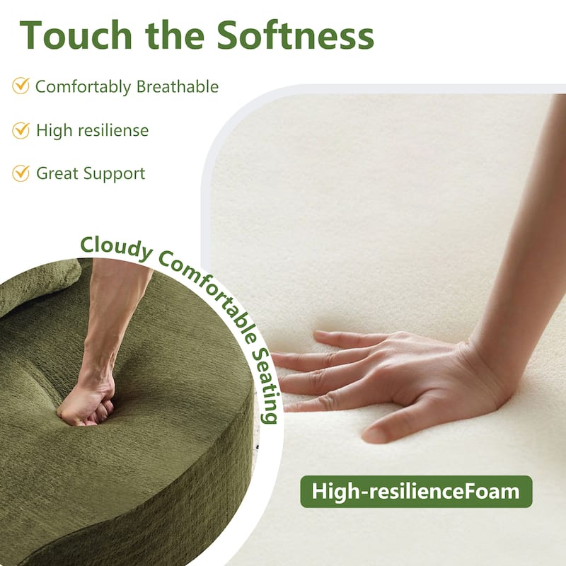 Folding Plush Futon Loveseat Couch Converts into Sleeper Sofa Bed or Yoga Mattress, High-Density Foam Queen Size Floor Bed