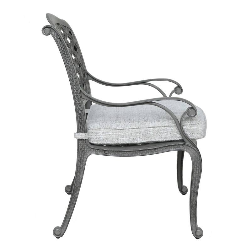 Ventura Cast Aluminum Dining Arm Chair with Cushion