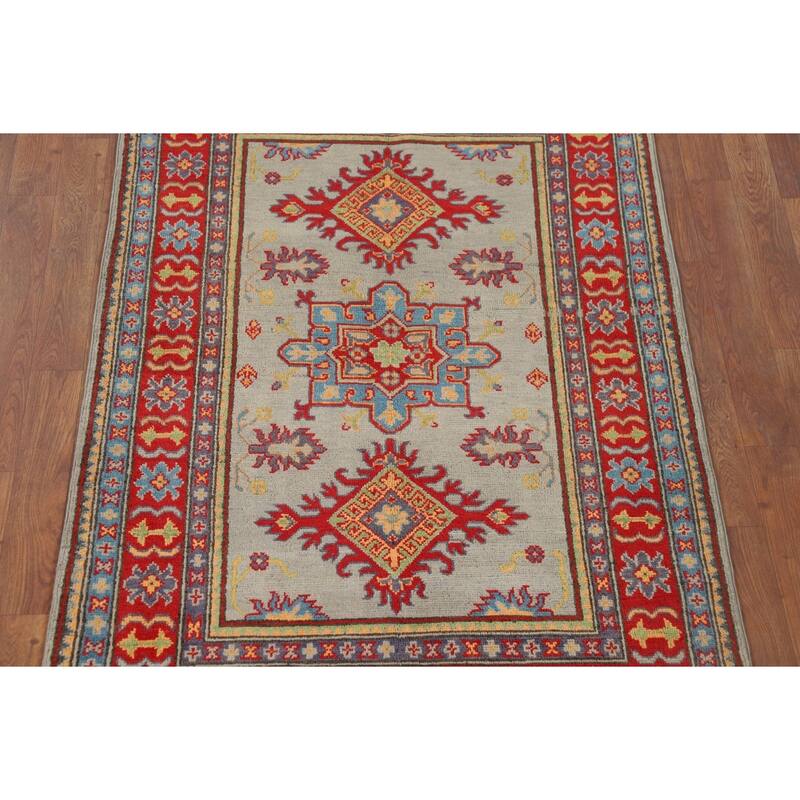 Kazak Accent Rug Handmade Wool Carpet - 3'3" x 4'11"