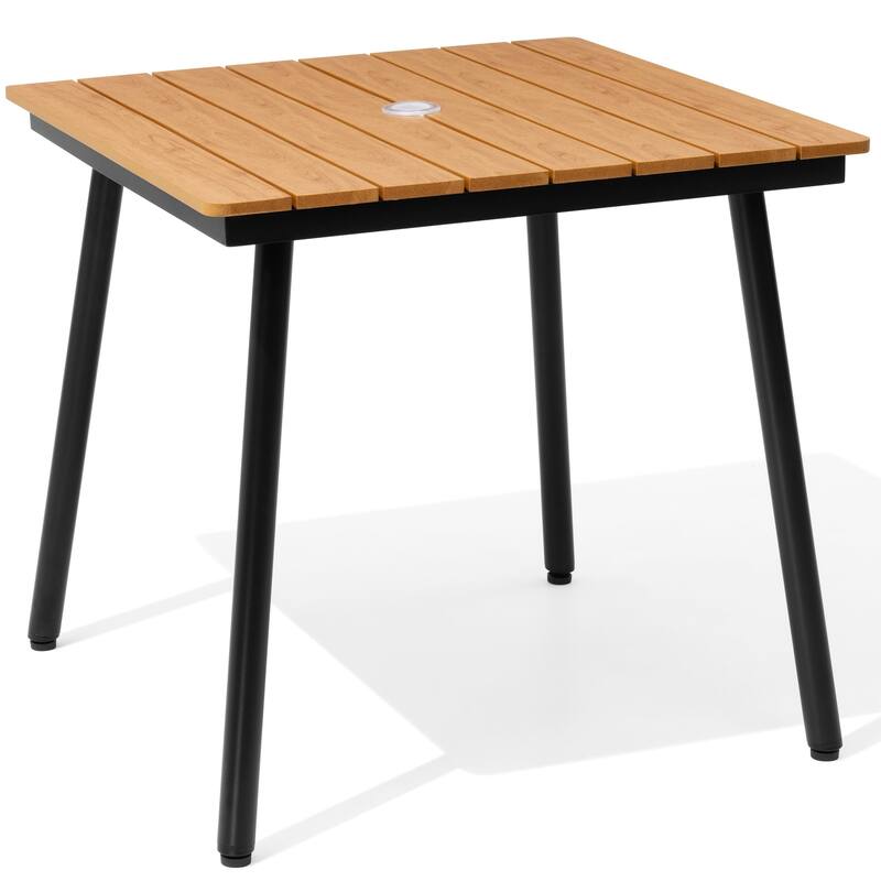 Outdoor Dining Furniture Rectangular Dining Table with Umbrella Hole