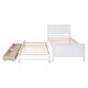 preview thumbnail 10 of 10, Twin Size Platform Bed with Trundle and Two Storage Drawers, Stylish and Durable Design, Perfect for Sleepovers, White