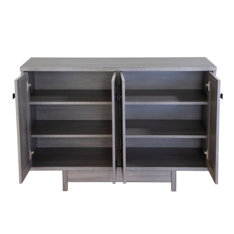 Q-Max 47"W Sideboard Storage Cabinet, Dining Server Cupboard Buffet Table with Two Storage Cabinets