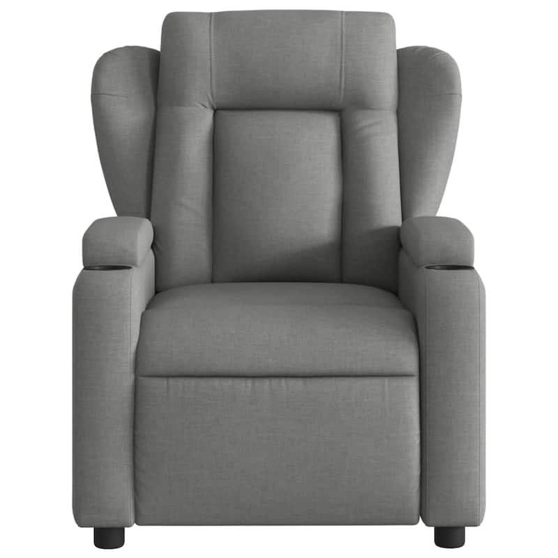 vidaXL Recliner Chair Dark Grey Polyester, Metal, Plywood Single - 37.2 x 30.3 x 39.4