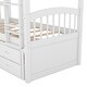 preview thumbnail 10 of 30, Minimalist Twin over Twin environmentally friendly solid Wood Bunk Bed with Trundle and Drawers,White, full length guardrails