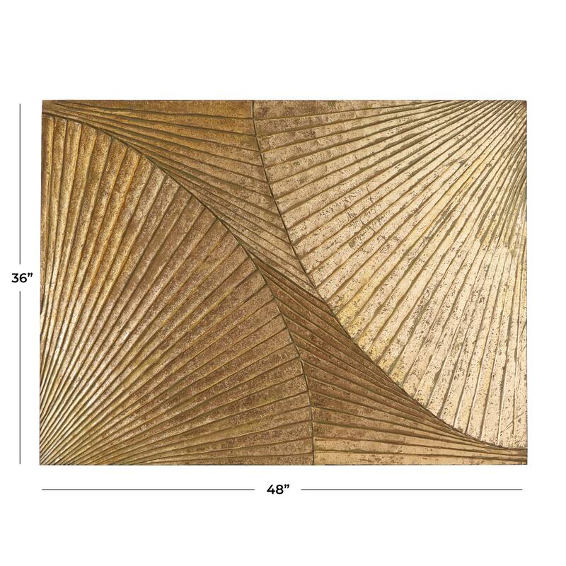 Stylish Wood Carved Radial Geometric Wall Decor - Gold or Silver