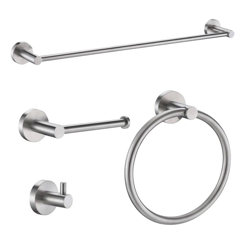 ANZZI 4-Piece Brushed Nickel Bathroom Accessories Set