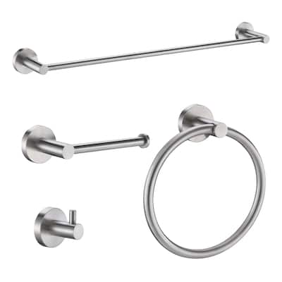 ANZZI 4-Piece Brushed Nickel Bathroom Accessories Set