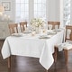 preview thumbnail 10 of 38, Caiden Elegance Damask Tablecloth 52"x52" - White