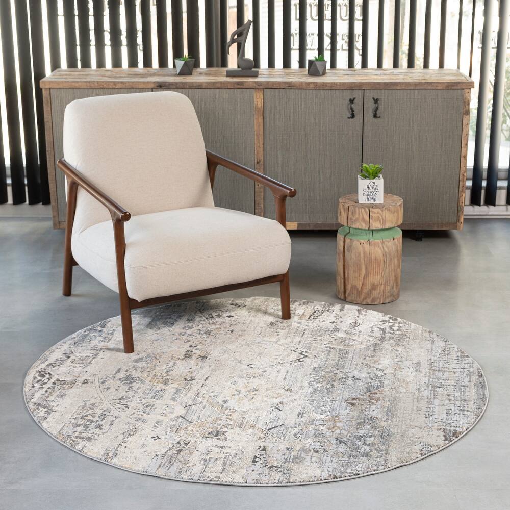 Bowman Classic Distressed Gray/Ivory Area Rug