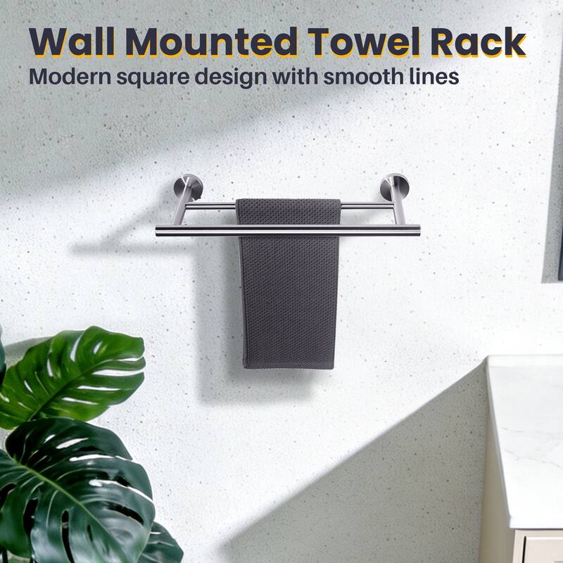 WOWOW Wall Mounted Stainless Steel Double Towel Bar