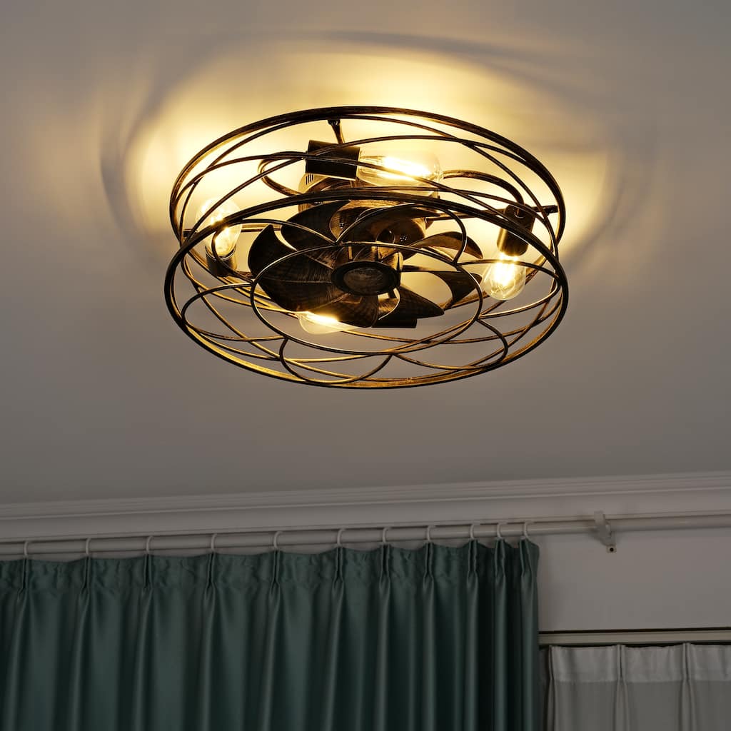 20" Farmhouse Reversible Caged Ceiling Fan - 20 Inches