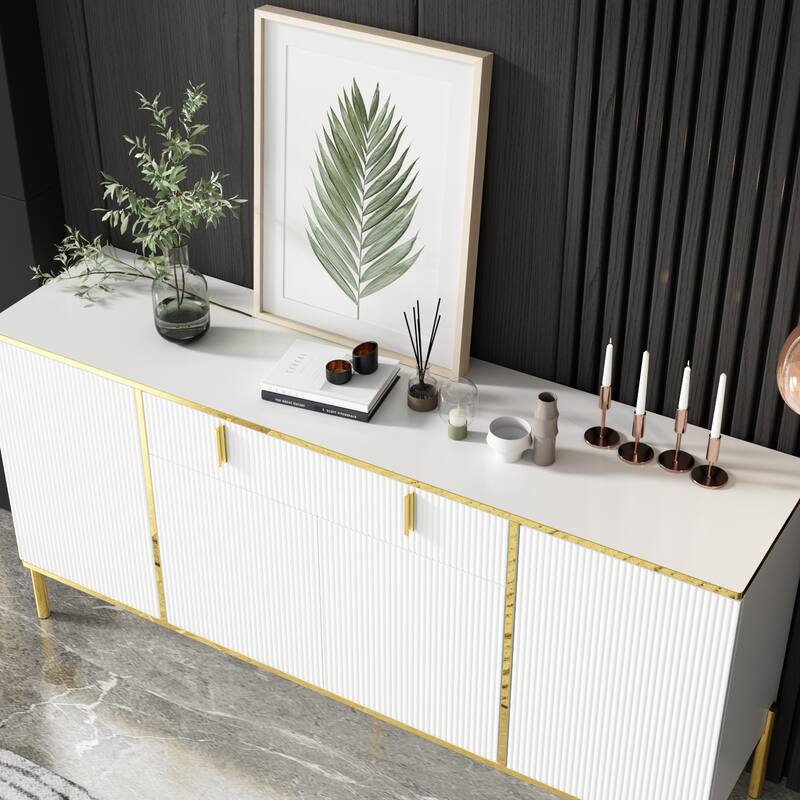 Pop-Up Door Credenza Sideboard Buffet Buffet Sideboard Storage Cabinet