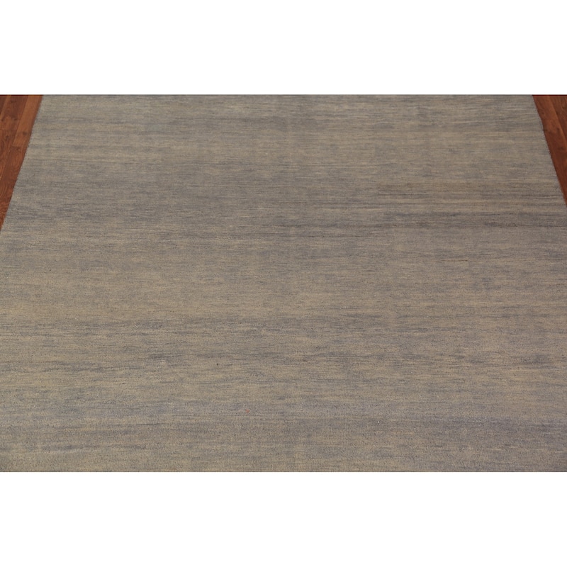 Grays & Beige Modern Gabbeh Area Rug Handmade Wool Carpet - 6'9" x 9'8"