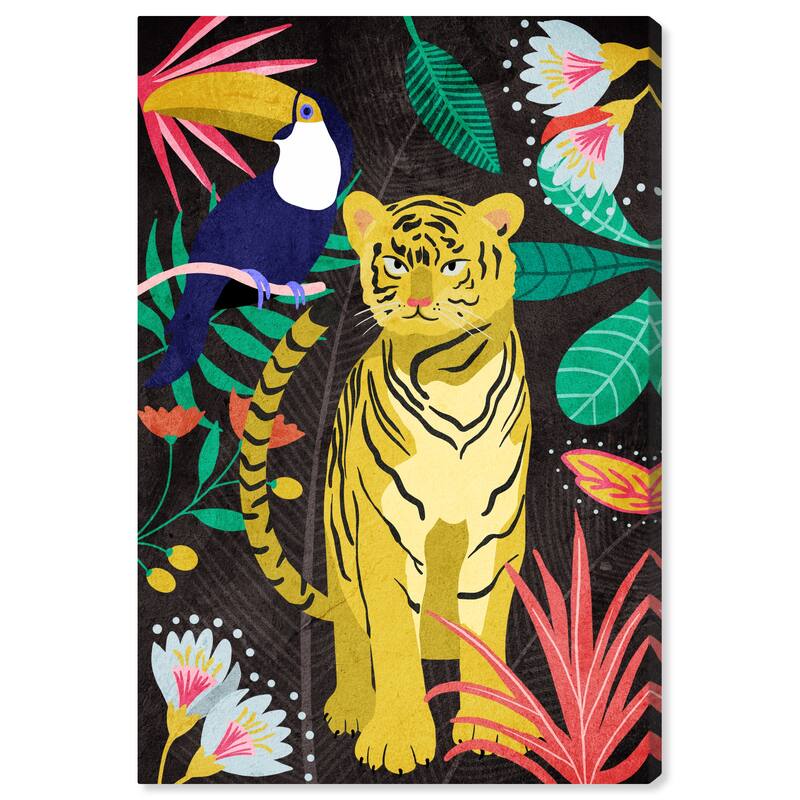 Wynwood Studio Canvas Animals Hidden Feline Yellow and Global Wall Art Canvas Print - Yellow, Black