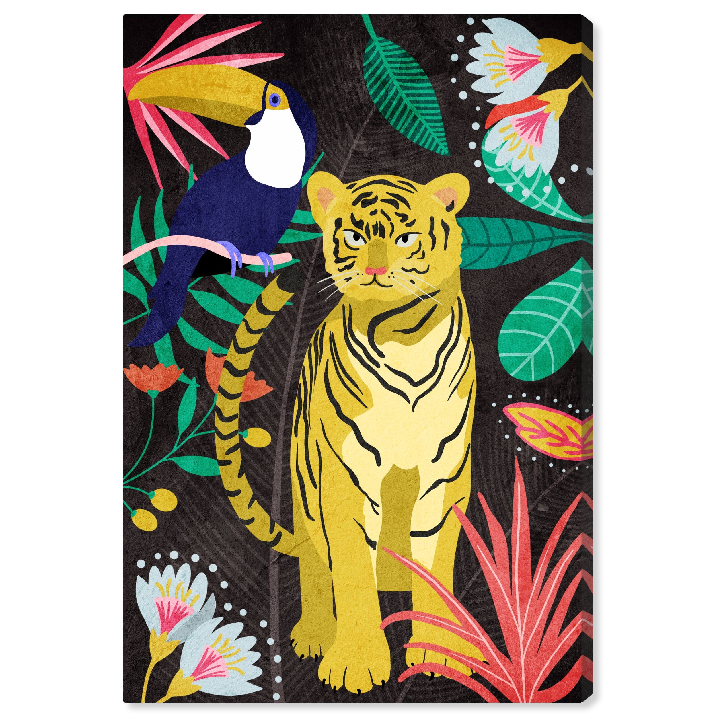 Wynwood Studio Canvas Animals Hidden Feline Yellow and Global Wall Art