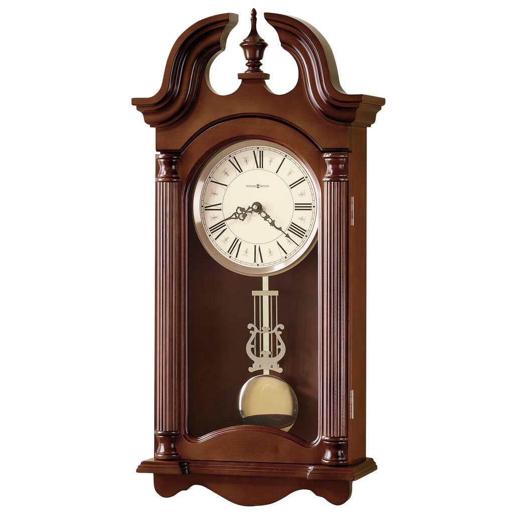 Howard Miller Brown Cherry Finish Wood Triple-chime Wall Clock