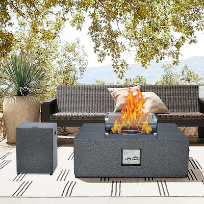 Outdoor 36/48''Propane Gas Fire Pit Table with 16in Tank Cover