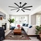 preview thumbnail 81 of 93, 48"/52"/60"/72" Modern Black LED Ceiling Fan with Light Remote (3/5/6/8/12 Reversible Blades)