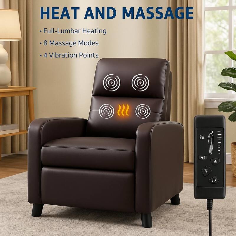 Power Recliner Chair, with Massage and Heat