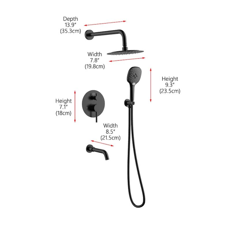 Indigo Home Complete Shower and Tub Faucet with Rough-in Valve