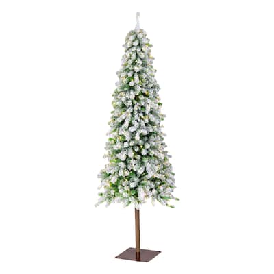 National Tree Company 6.5 ft. Pre-lit Flocked Grand Alpine Artificial Christmas Tree with 200 Clear Lights - 6.5 Foot