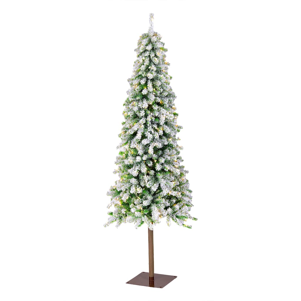 National Tree Company 6.5 ft. Pre-lit Flocked Grand Alpine Artificial Christmas Tree with 200 Clear Lights - 6.5 Foot