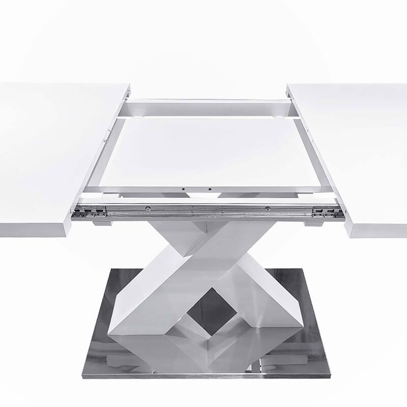 Modern Square Dining Table, Stretchable