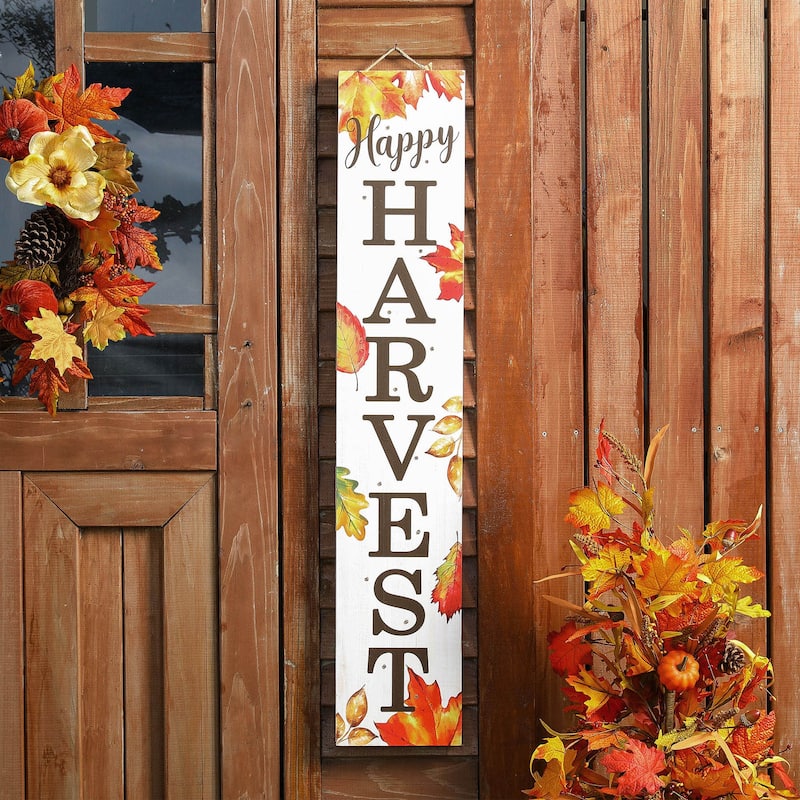 Glitzhome 42"H Fall Lighted Wooden Porch Sign
