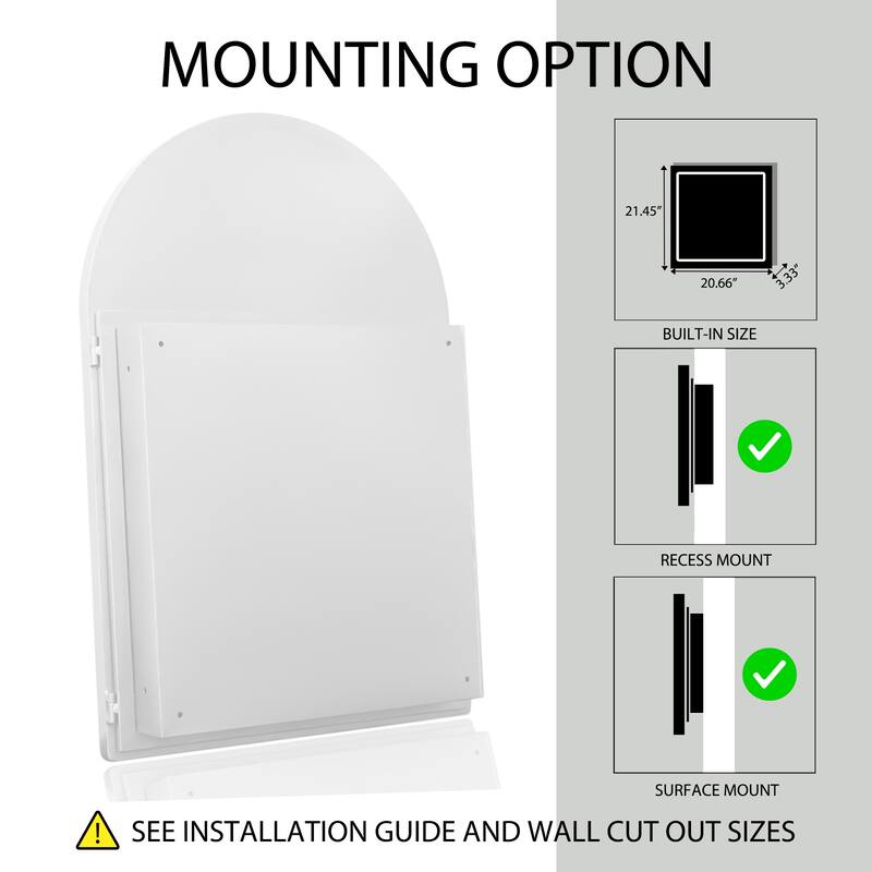 Wall Mount Metal Framed Medicine Cabinet with Storage