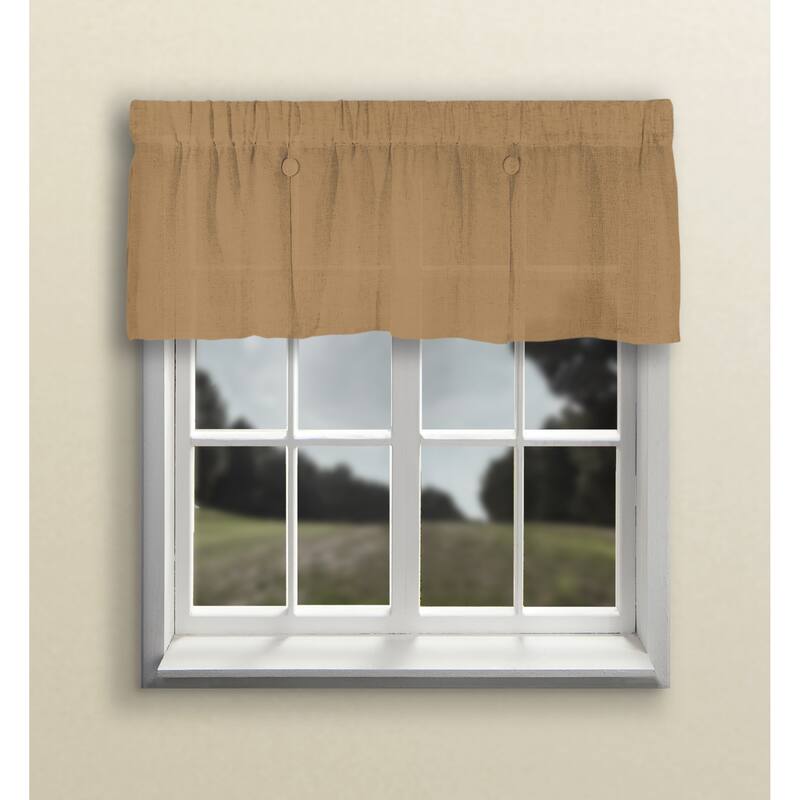 Shannon Premium Slubbed Linen 2 Pleat Button Curtain Valance