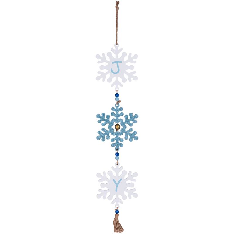 Glittered Joy Snowflakes Christmas Wall Sign - 26"