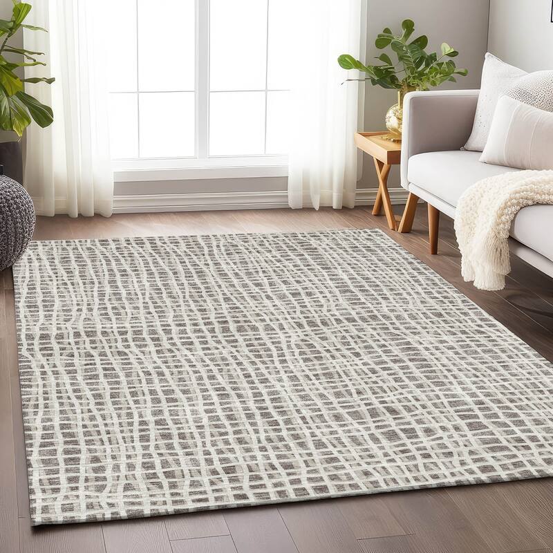 Premium Washable Super Soft Modern Lines Mayfield Rug - Taupe - 2' 6" x 3' 10" - Rectangle