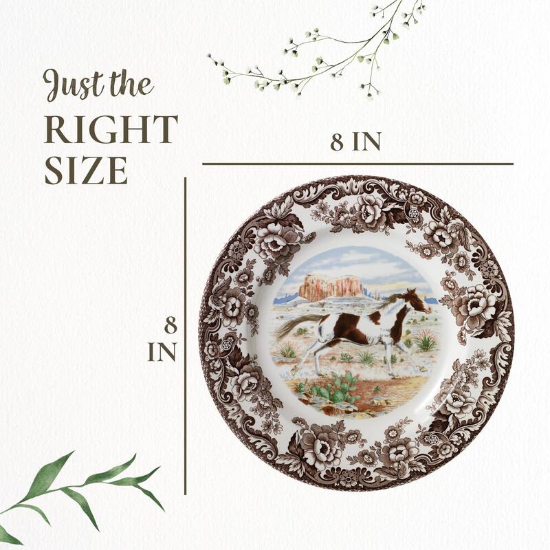 Spode Woodland Horse Motif Salad Plate - 8x8