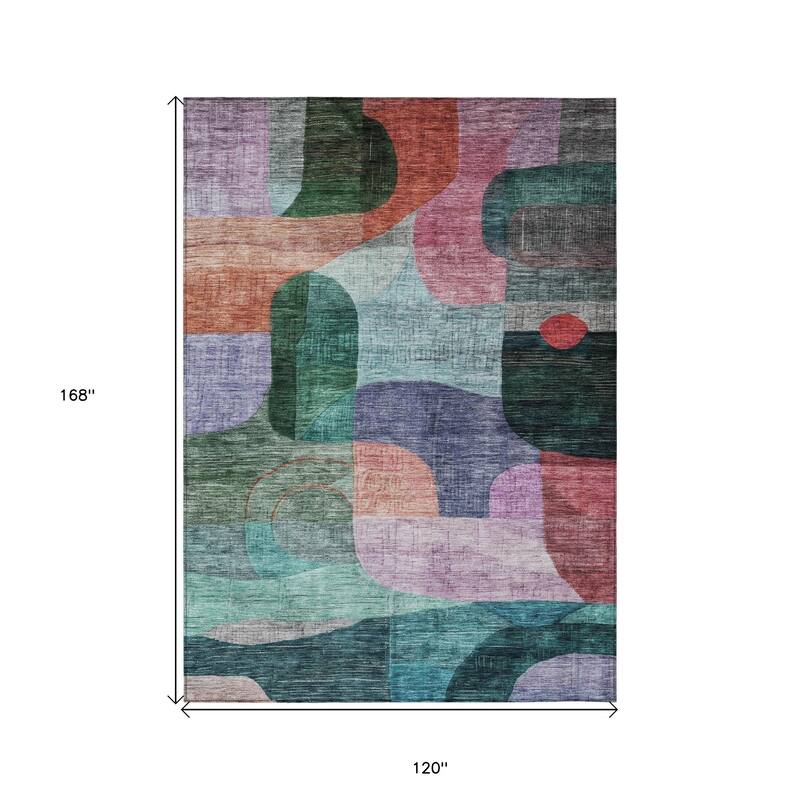 HomeRoots Abstract Transitional Rectangle Outdoor Rug