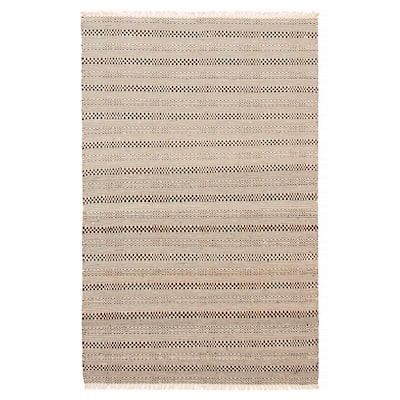 Nevada Black, Cream Kilim 5'0" x 8'0" - 5'0 x 8'0