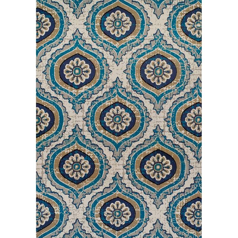 The Curated Nomad Newell Contemporary Floral Medallion Jute-backed Area Rug