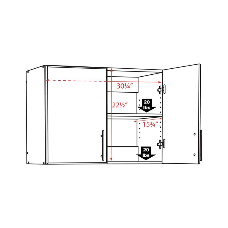 Prepac Winslow Elite 32-inch Stackable Wall Cabinet - 32 Inch