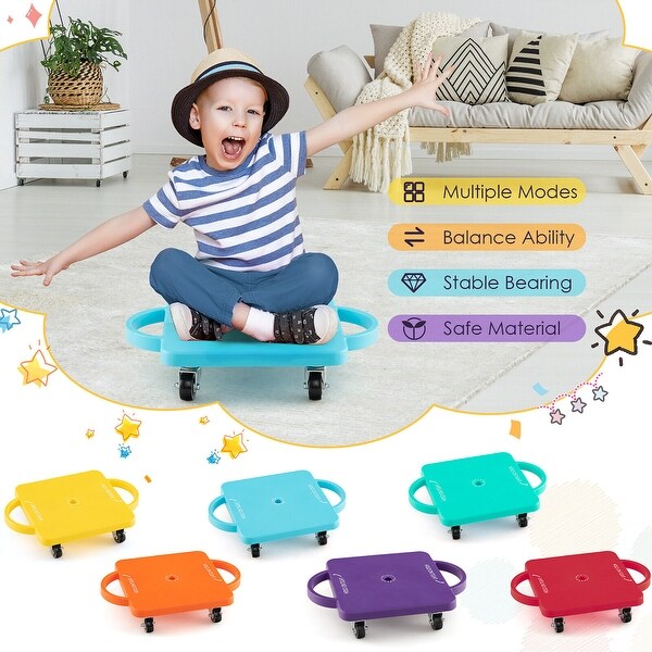 Gymax Children Balance Board Sitting Scooter Board 6-Pack PP