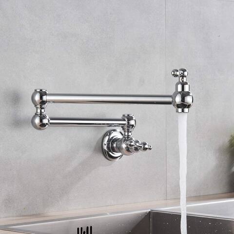 BATHLET Pot Filler Folding Double Jointed Swing Arm Sink Faucet