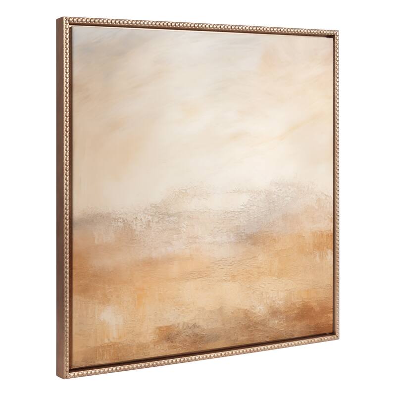 Kate and Laurel Sylvie Tonal Earthy Warm Framed Canvas by Creative Bunch Studio