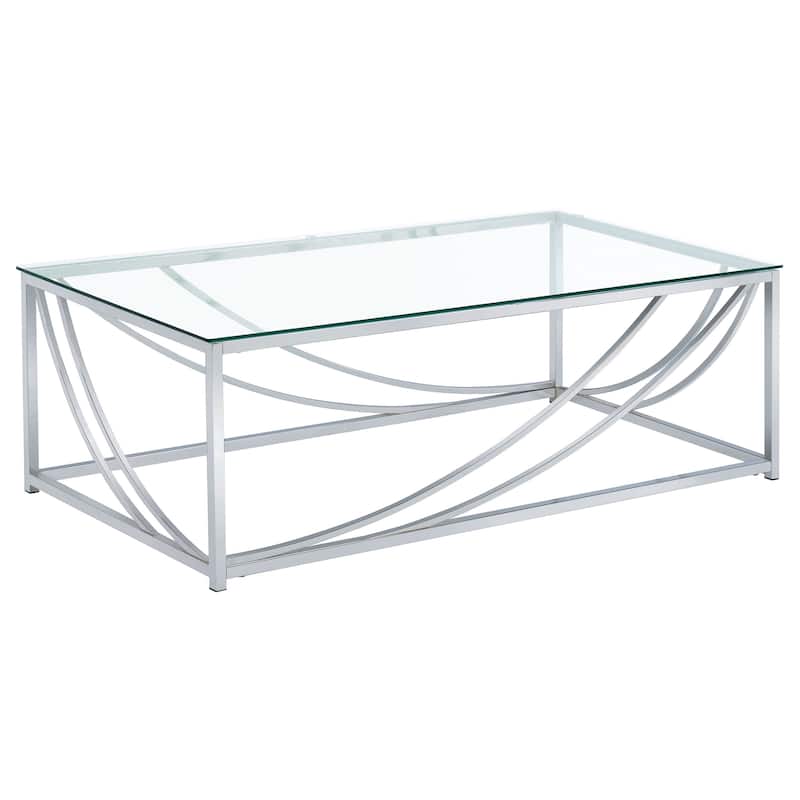 Lille Rectangular Glass Top Coffee Table Chrome - Glass - Chrome