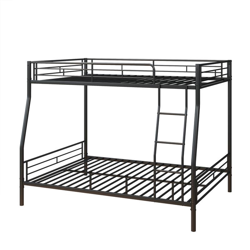 Sturdy Metal Full Over Queen Bunk Bed Frame, Noise-Free, No Box Spring Needed